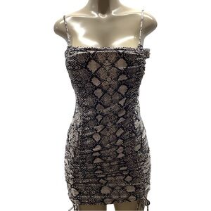 See You Monday Size Large Animal Print W/Adjustable Strap Mini Dress. Preloved